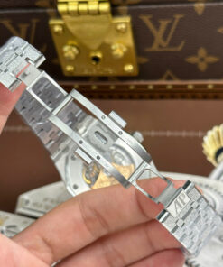 Đồng hồ Audemars Piguet Replica 11 Royal Oak 15410 Frosted mặt đen dây kim loại xưởng APS 41mm (2)