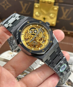 Đồng hồ Audemars Piguet Royal Oak 15416 mặt lộ cơ vỏ gốm đen chế tác xưởng THB 41mm (2)