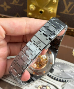 Đồng hồ Audemars Piguet Royal Oak 15416 mặt lộ cơ vỏ gốm đen chế tác xưởng THB 41mm (2)