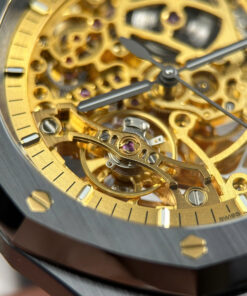 Đồng hồ Audemars Piguet Royal Oak 15416 mặt lộ cơ vỏ gốm đen chế tác xưởng THB 41mm (2)