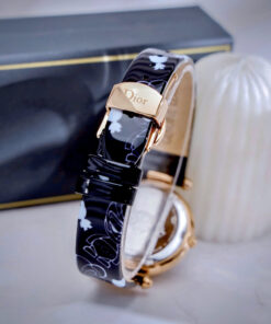 Đồng hồ Dior Montaigne nữ dây da rose gold đính đá like auth 34mm