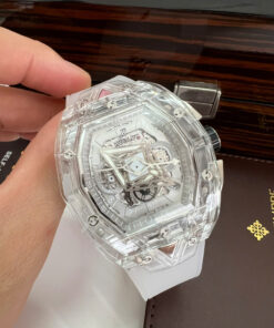 Đồng hồ Hublot Spirit Big Bang Bleu nam vỏ Sapphire trong suốt fake cao cấp 42mm