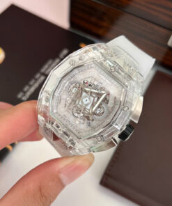 Đồng hồ Hublot Spirit Big Bang Bleu nam vỏ Sapphire trong suốt fake cao cấp 42mm