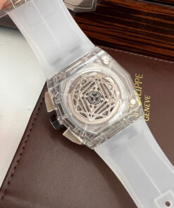 Đồng hồ Hublot Spirit Big Bang Bleu nam vỏ Sapphire trong suốt fake cao cấp 42mm