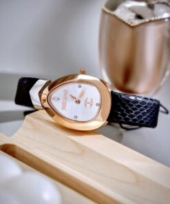 Đồng hồ Just Cavalli Embellished Dial & Leather nữ rose gold like auth 30mm