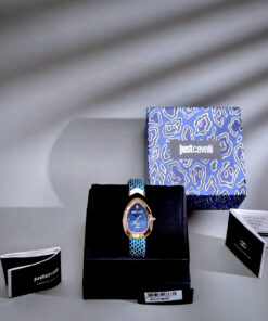 Đồng hồ Just Cavalli nữ Embellished Dial & Leather dây da xanh like auth 30mm