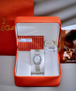 Đồng hồ Omega De Ville Prestige nữ dây kim loại đính đá fake cao cấp 28mm