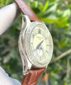 Đồng hồ Patek Philippe 5205R dây da nâu máy nhật giá rẻ fake cao cấp 40mm
