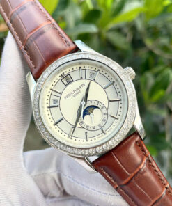 Đồng hồ Patek Philippe 5205R dây da nâu máy nhật giá rẻ fake cao cấp 40mm