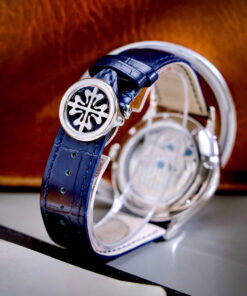 Đồng hồ Patek Philippe Genève nam xanh blue lộ cơ Tourbillon fake cao cấp 42mm