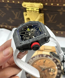 Đồng hồ Richard Mille Replica 11 RM35-01 Rafael Nadal vỏ carbon dây cao su trắng xưởng ZF 49,9x43mm (2)