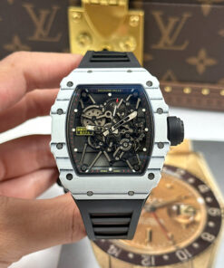 Đồng hồ Richard Mille Replica 11 RM35-01 Rafael Nadal vỏ carbon trắng máy Thụy Sỹ xưởng ZF 49,9x43mm (2)