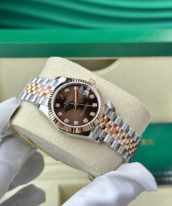 Đồng hồ Rolex DateJust mặt nâu Rep 11 bọc vàng thật nhà máy GM 31mm (1)