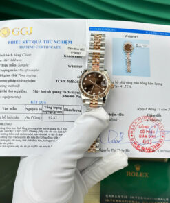 Đồng hồ Rolex DateJust mặt nâu Rep 11 bọc vàng thật nhà máy GM 31mm (1)