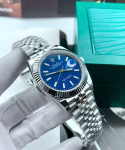 Đồng hồ Rolex Datejust nam ZF mặt xanh blue nếp gấp fake cao cấp 41mm