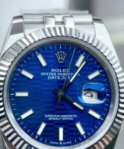 Đồng hồ Rolex Datejust nam ZF mặt xanh blue nếp gấp fake cao cấp 41mm