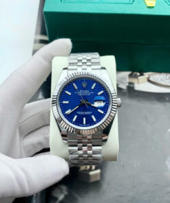 Đồng hồ Rolex Datejust nam ZF mặt xanh blue nếp gấp fake cao cấp 41mm