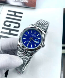 Đồng hồ Rolex Datejust nam ZF mặt xanh blue nếp gấp fake cao cấp 41mm