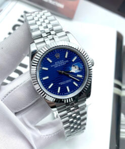 Đồng hồ Rolex Datejust nam ZF mặt xanh blue nếp gấp fake cao cấp 41mm