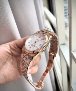 Đồng hồ Rolex Land – Dweller nam rose gold cọc dạ quang fake cao cấp 41mm