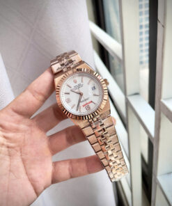 Đồng hồ Rolex Land – Dweller nam rose gold cọc dạ quang fake cao cấp 41mm