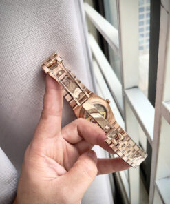 Đồng hồ Rolex Land – Dweller nam rose gold mặt tổ ong cọc số đính đá fake 11 41mm