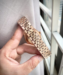 Đồng hồ Rolex Land – Dweller nam rose gold mặt tổ ong cọc số đính đá fake 11 41mm