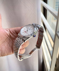 Đồng hồ Rolex fake 11 Land – Dweller nam mặt tổ ong trắng 41mm