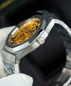 Đồng hồ Audemars Piguet Royal Oak Openworked 15407 Rep 11 mặt màu vàng lộ cơ nhà máy THB 41mm (2)