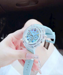 Đồng hồ Guess Eco Friendly nữ dây cao su xanh blue like auth 39mm