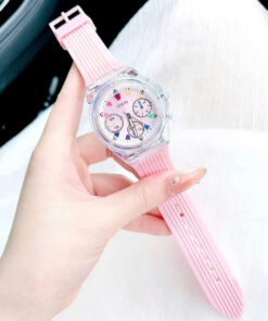 Đồng hồ Guess Eco Friendly nữ màu hông dây cao su like auth 39mm