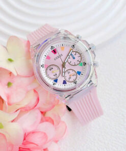 Đồng hồ Guess Eco Friendly nữ màu hông dây cao su like auth 39mm