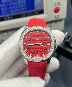 Đồng hồ Patek Philippe Aquanaut 5268G Replica 11 máy cơ màu đỏ đính đá PPF 38,8mm (4)