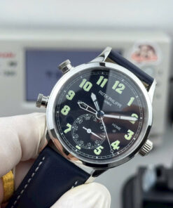 Đồng hồ Patek Philippe Rep 11 Thụy Sỹ Calatrava Pilot Travel Time 5524G màu xanh dương 42mm (11)