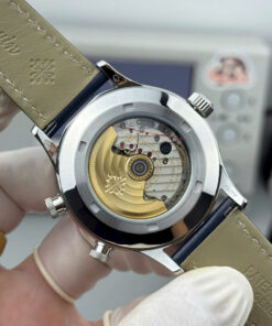 Đồng hồ Patek Philippe Rep 11 Thụy Sỹ Calatrava Pilot Travel Time 5524G màu xanh dương 42mm (11)