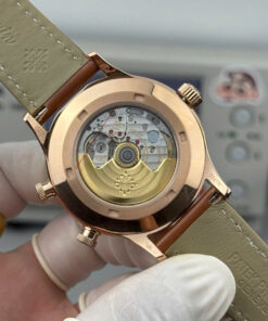 Đồng hồ Patek Philippe Replica 11 Calatrava Pilot Travel Time 5524R mặt chocolate 42mm (6)