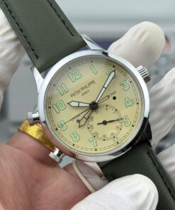Đồng hồ Patek Philippe chế tác Calatrava Pilot Travel Time 5524G nam dây da 42mm (8)