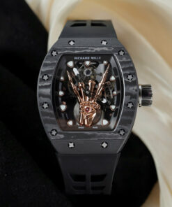 Đồng hồ Richard Mille RM66 Flying Tourbillon Rep 11 vỏ carbon dây cao su đen 42.7×49 (2)