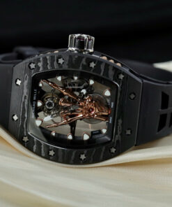 Đồng hồ Richard Mille RM66 Flying Tourbillon Rep 11 vỏ carbon dây cao su đen 42.7×49 (2)