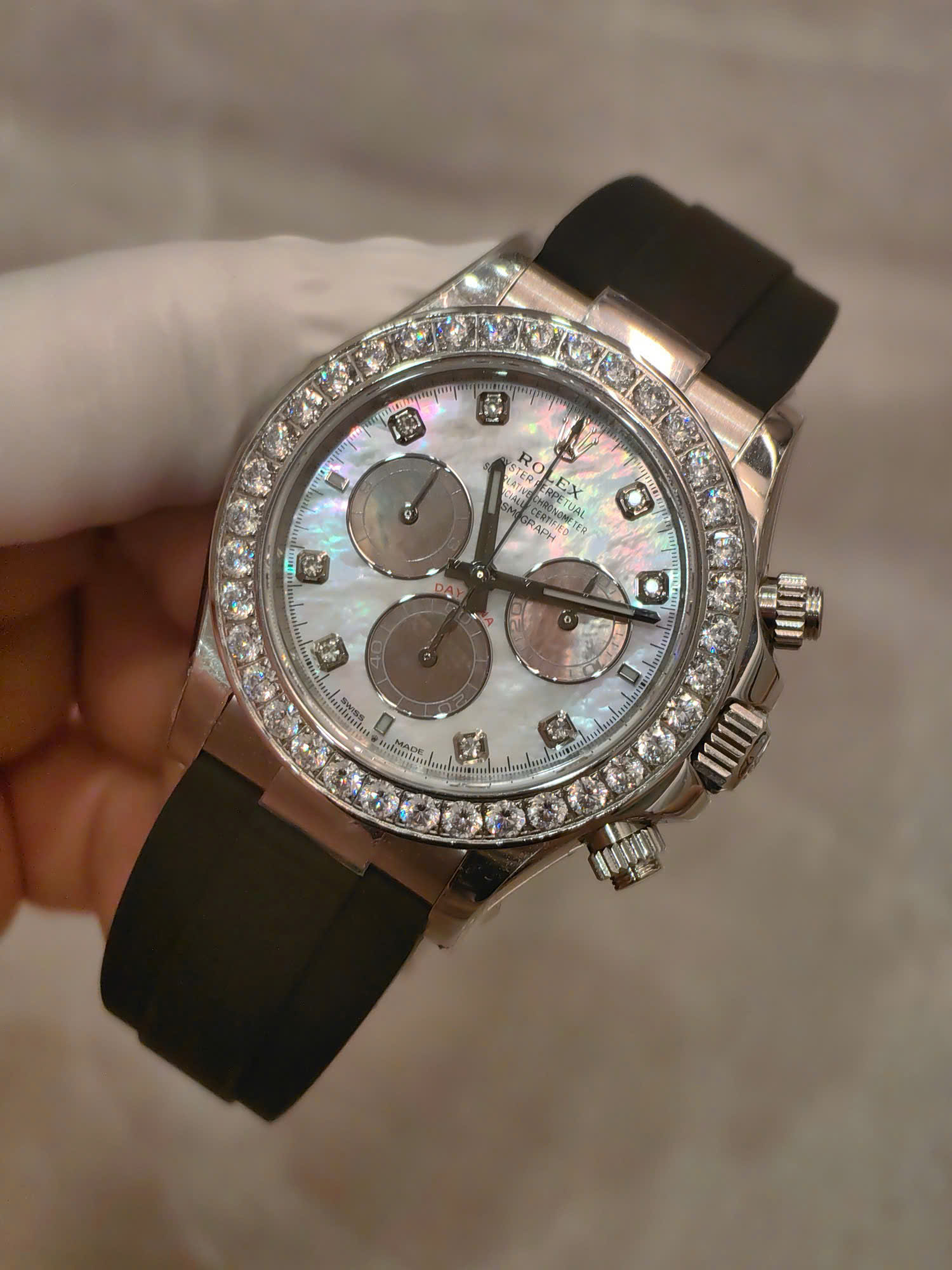 Đồng hồ Rolex Daytona 126589RBR mặt số xà cừ tím nặng 154 grams xưởng FH 40mm (5)