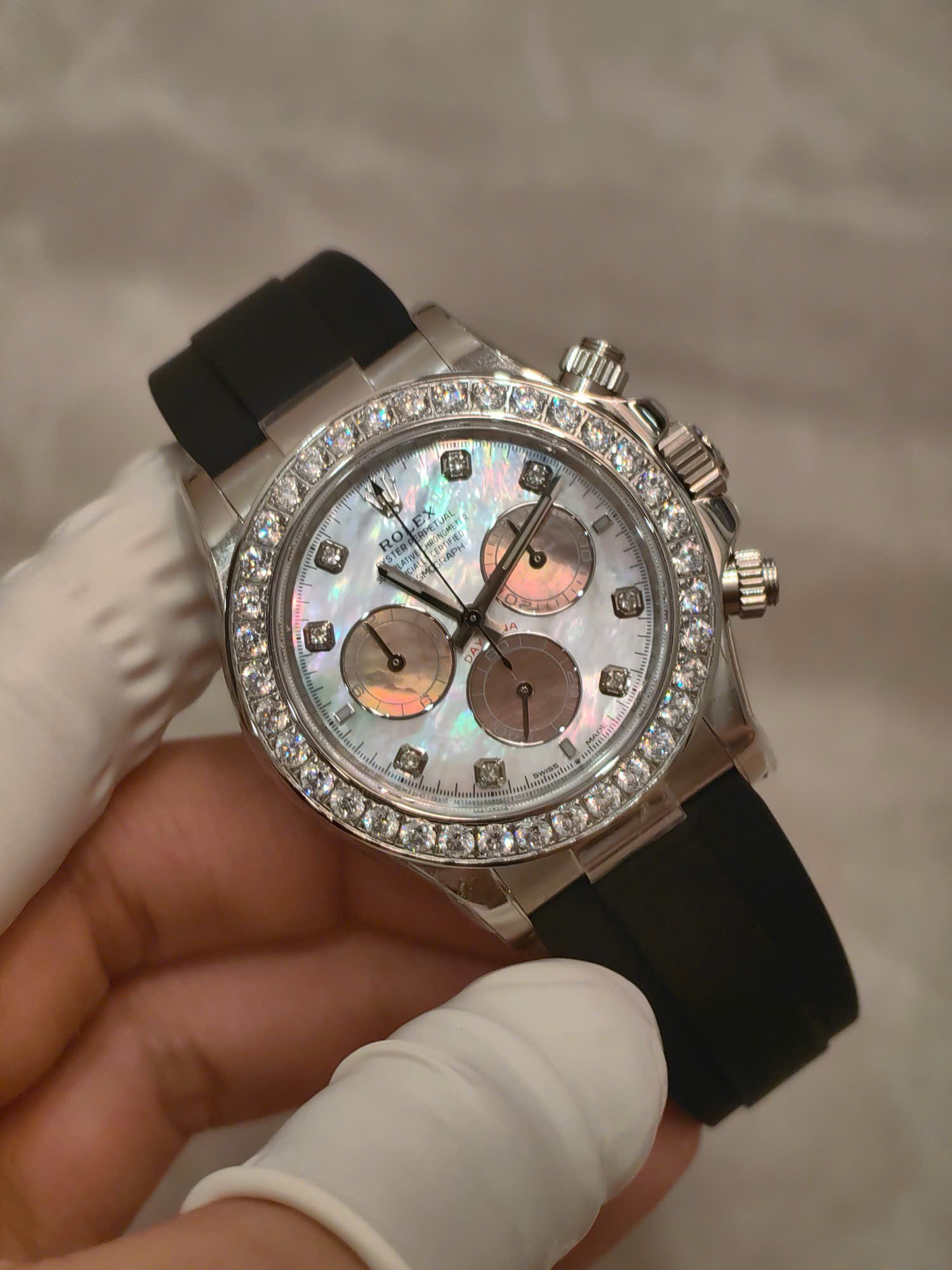 Đồng hồ Rolex Daytona 126589RBR mặt số xà cừ tím nặng 154 grams xưởng FH 40mm (7)