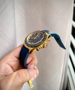 Đồng hồ Rolex Daytona Cosmograph vàng gold dây cao su xanh fake 11 40mm