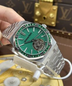 Đồng Hồ Audemars Piguet Replica 11 Royal Oak Selfwinding Flying Tourbillon 26730BC mặt xanh lá cây baguette 41mm (2)