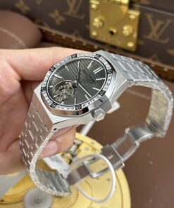 Đồng hồ Audemars Piguet Rep 11 Oak Selfwinding Flying Tourbillon 26730BC mặt xám đính đá baguette 41mm (2)