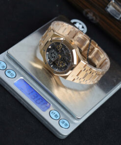 Đồng hồ Audemars Piguet Replica 11 Royal Oak Jumbo Extra-thin Openworked 16204 mạ vàng hồng mặt lộ cơ xưởng ZF 39mm (2)