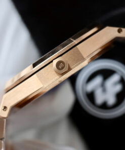 Đồng hồ Audemars Piguet Replica 11 Royal Oak Jumbo Extra-thin Openworked 16204 mạ vàng hồng mặt lộ cơ xưởng ZF 39mm (2)
