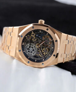 Đồng hồ Audemars Piguet Replica 11 Royal Oak Jumbo Extra-thin Openworked 16204 mạ vàng hồng mặt lộ cơ xưởng ZF 39mm (2)