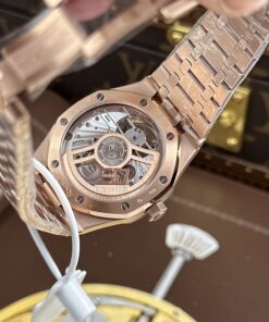 Đồng hồ Audemars Piguet Replica 11 Royal Oak Selfwinding Flying Tourbillon 26730OR mặt xám dây kim loại 41mm (2)