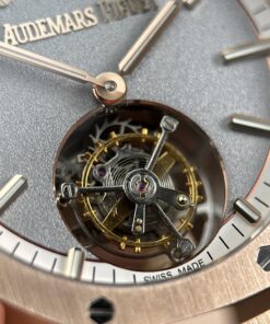 Đồng hồ Audemars Piguet Replica 11 Royal Oak Selfwinding Flying Tourbillon 26730OR mặt xám dây kim loại 41mm (2)