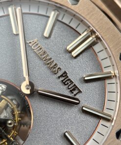 Đồng hồ Audemars Piguet Replica 11 Royal Oak Selfwinding Flying Tourbillon 26730OR mặt xám dây kim loại 41mm (2)